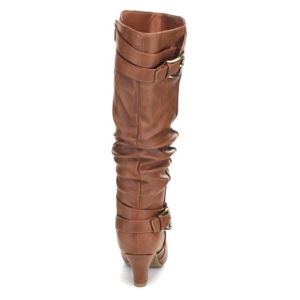 New Black Knee High Buckle Boots - Picture 3 of 6